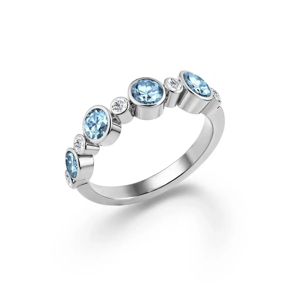 Barrington Nantucket Blue Topaz Band Ring with Diamonds in 14k Gold (December) sold by Haverhill product image thumbnail 4
