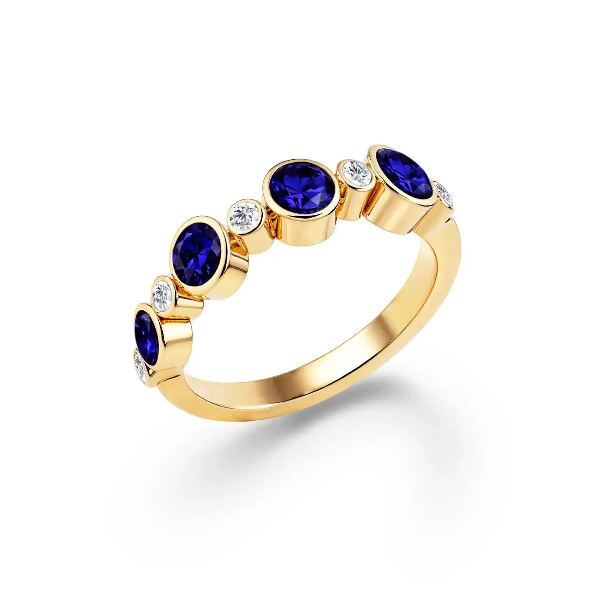 Barrington Sapphire Band Ring with Diamonds in 14k Gold (September) sold by Haverhill