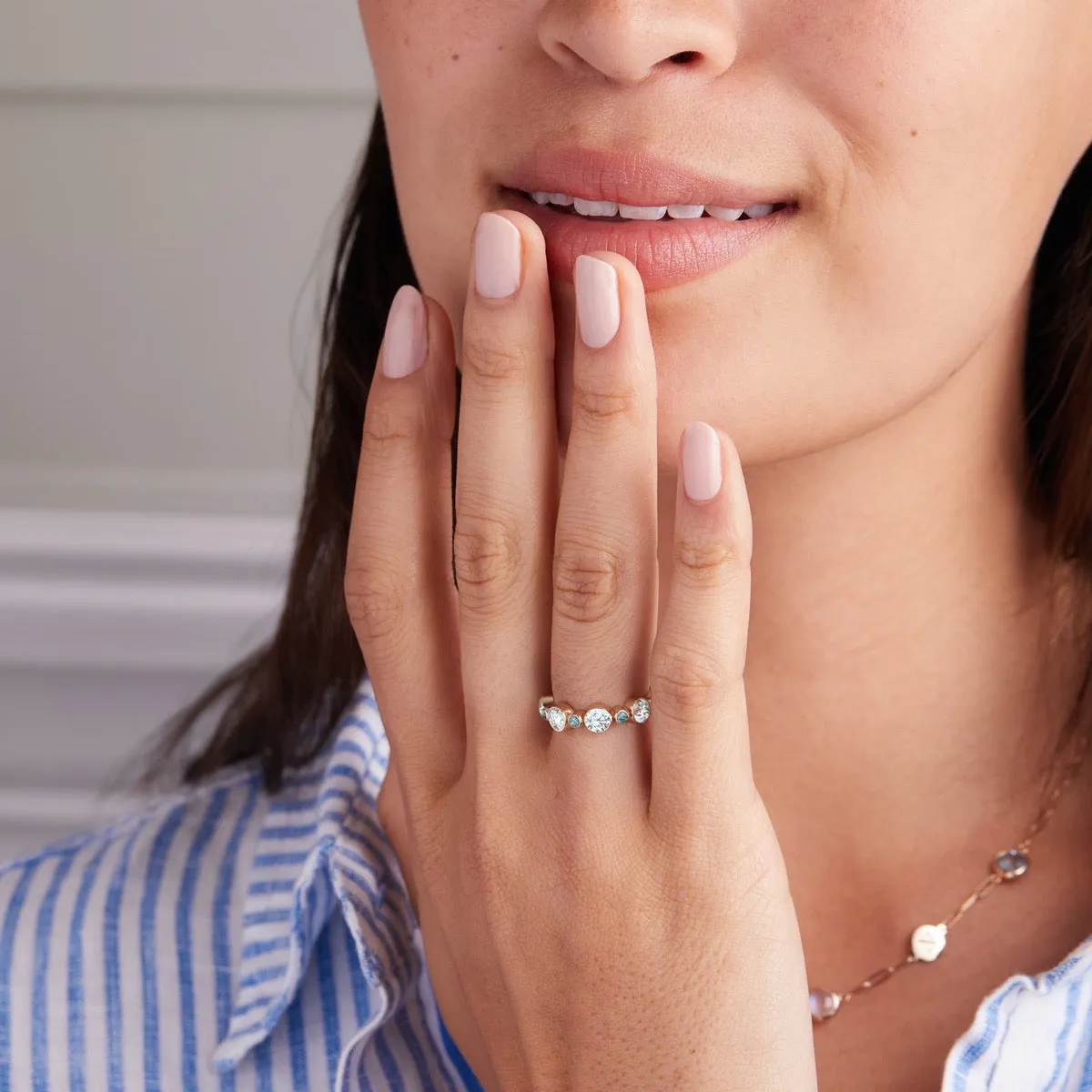 Barrington Diamond Band Ring with Alexandrites in 14k Gold (June) sold by Haverhill product image thumbnail 2