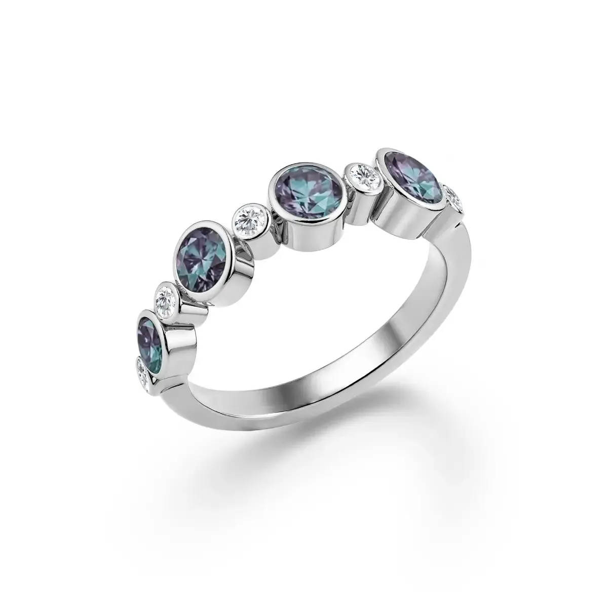 Barrington Alexandrite Band Ring with Diamonds in 14k Gold (June) sold by Haverhill product image thumbnail 4