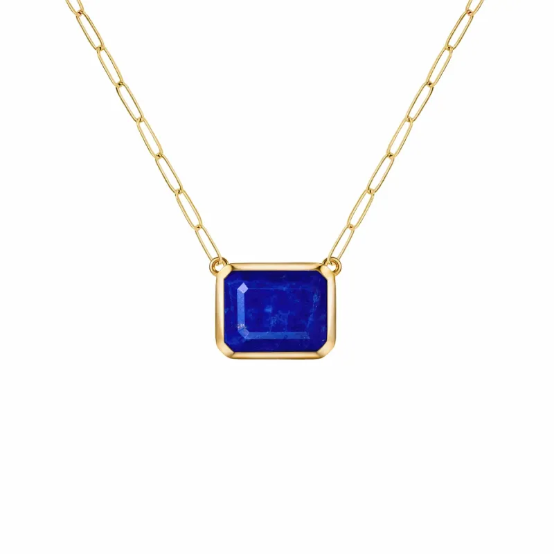 Warren Lapis Necklace on Adelaide Mini Chain in 14k Gold (September) sold by Haverhill