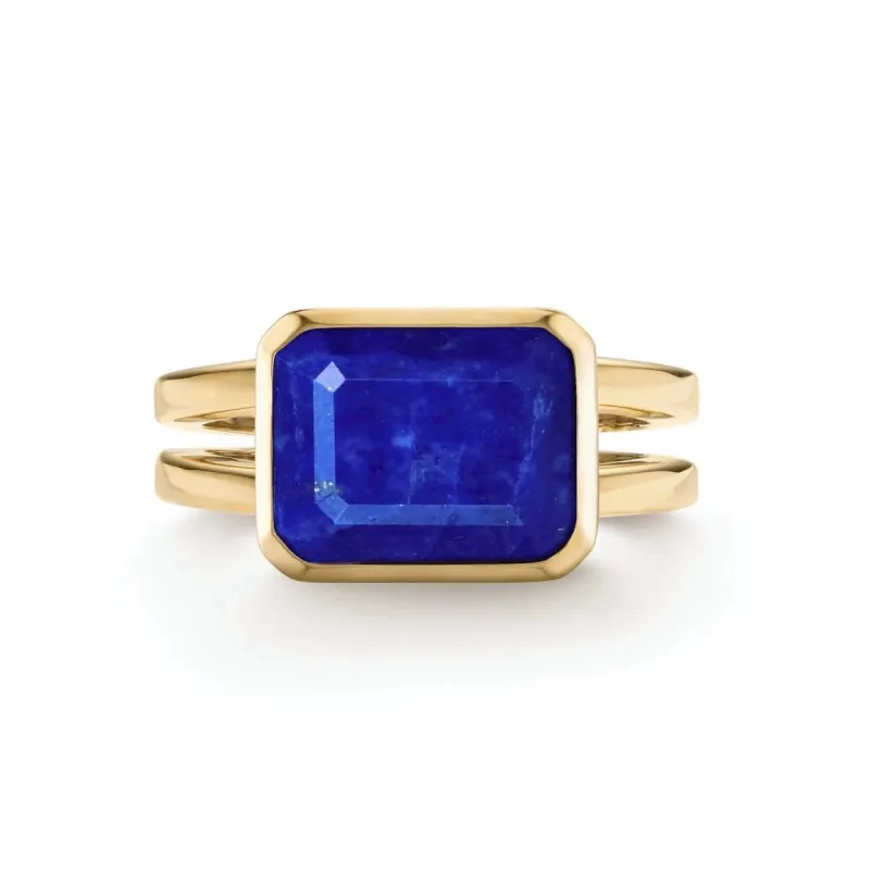 Warren Horizontal Lapis Ring in 14k Gold (September) sold by Haverhill