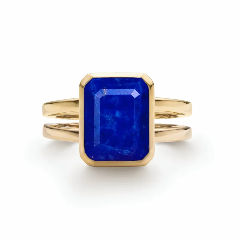 Warren Vertical Lapis Ring in 14k Gold (September) sold by Haverhill