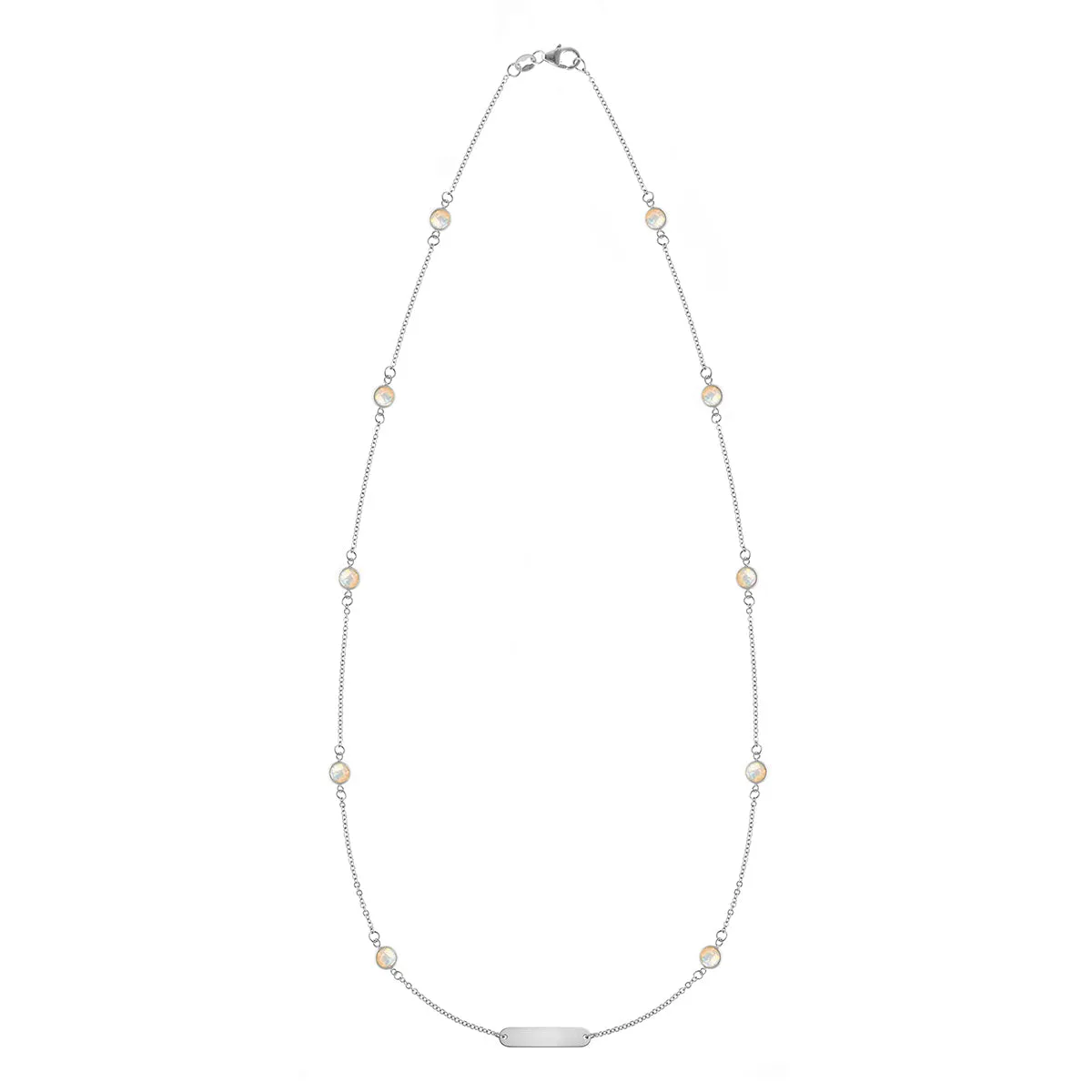 1 Nameplate & 10 Petite Opal Necklace in 14k Gold (October) sold by Haverhill product image thumbnail 4