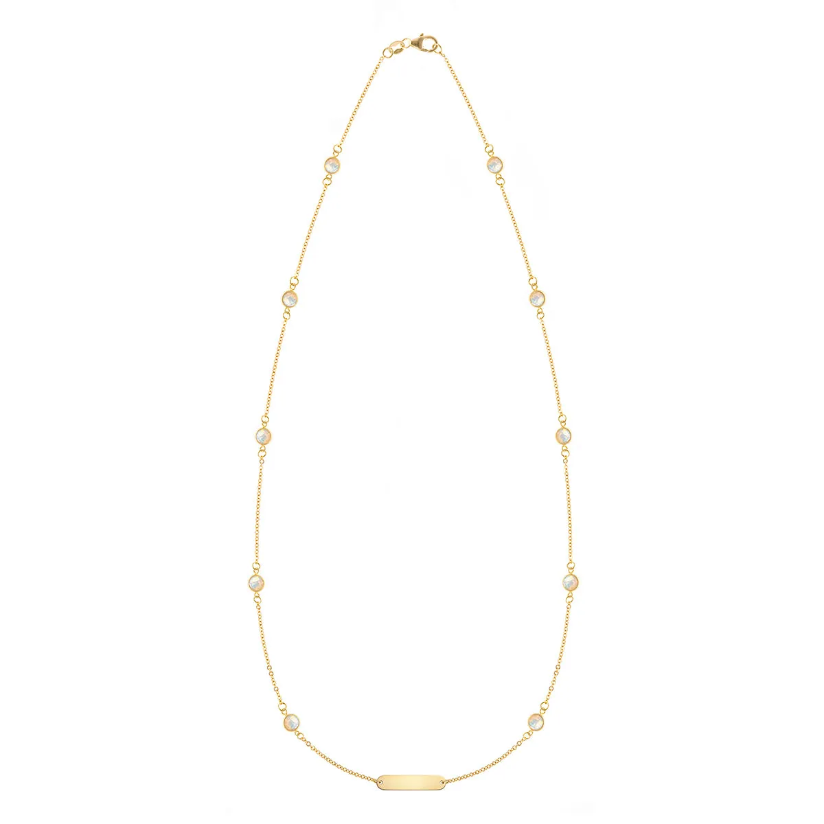 1 Nameplate & 10 Petite Opal Necklace in 14k Gold (October) sold by Haverhill