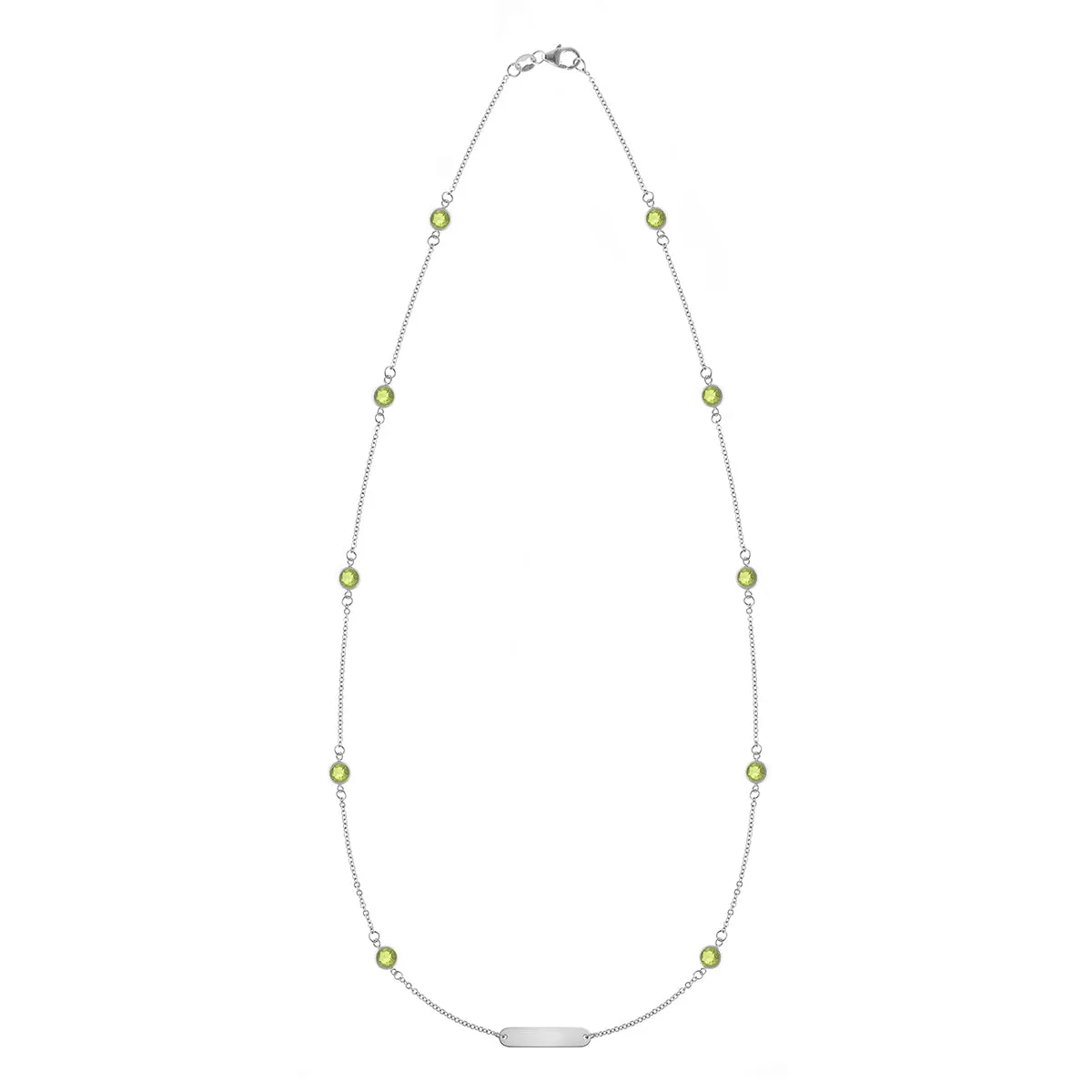 1 Nameplate & 10 Petite Peridot Necklace in 14k Gold (August) sold by Haverhill product image thumbnail 4