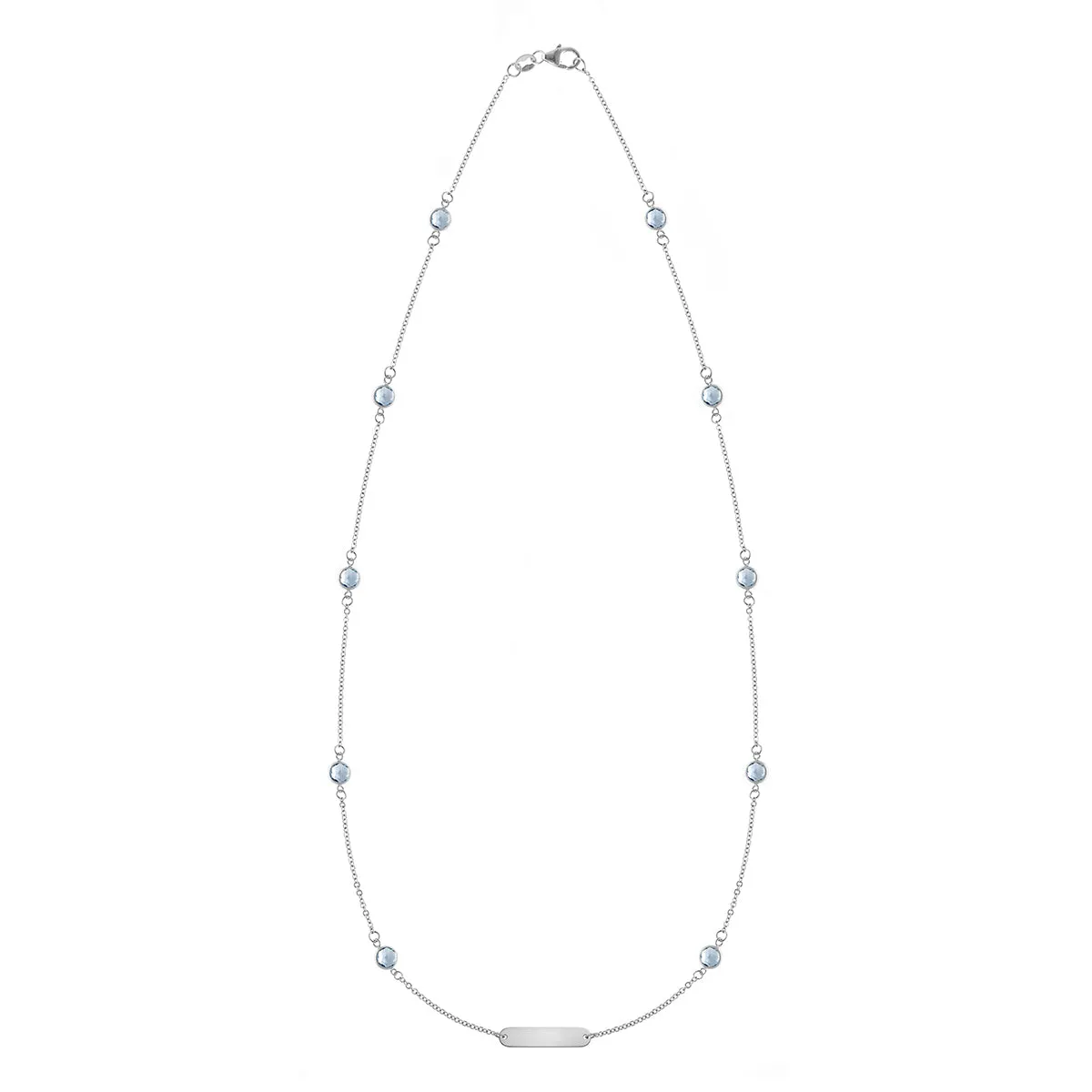 1 Nameplate & 10 Petite Aquamarine Necklace in 14k Gold (March) sold by Haverhill product image thumbnail 4