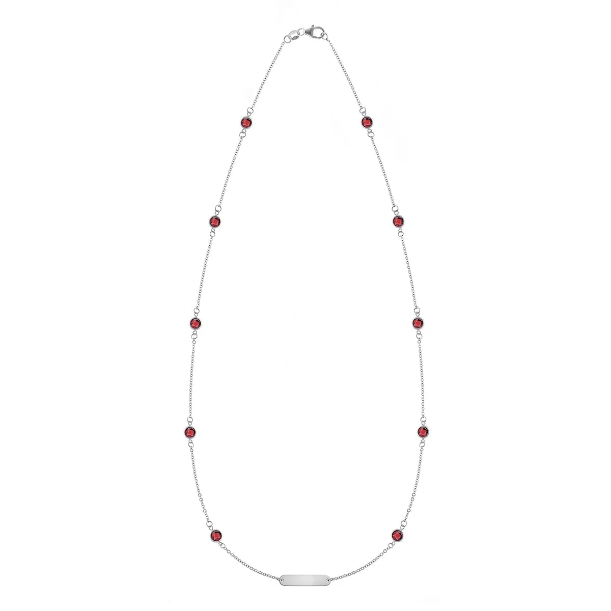 1 Nameplate & 10 Petite Garnet Necklace in 14k Gold (January) sold by Haverhill product image thumbnail 4