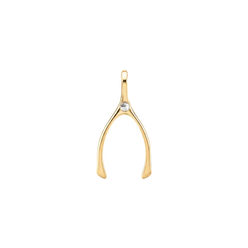 Small Wishbone Birthstone Pendant in 14K Gold sold by Haverhill