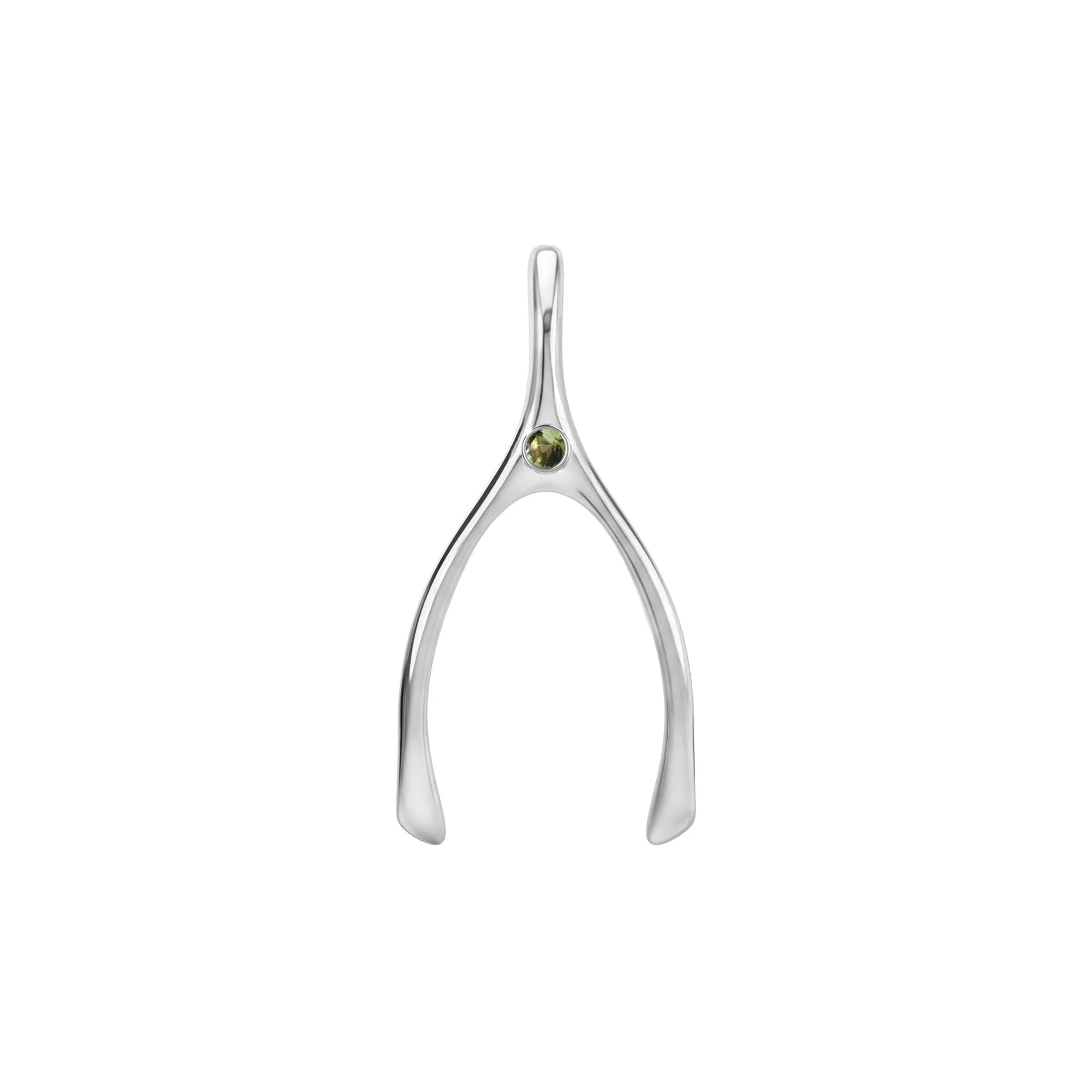 Large Peridot Wishbone Pendant in Solid 14k Gold (August) sold by Haverhill product image thumbnail 5