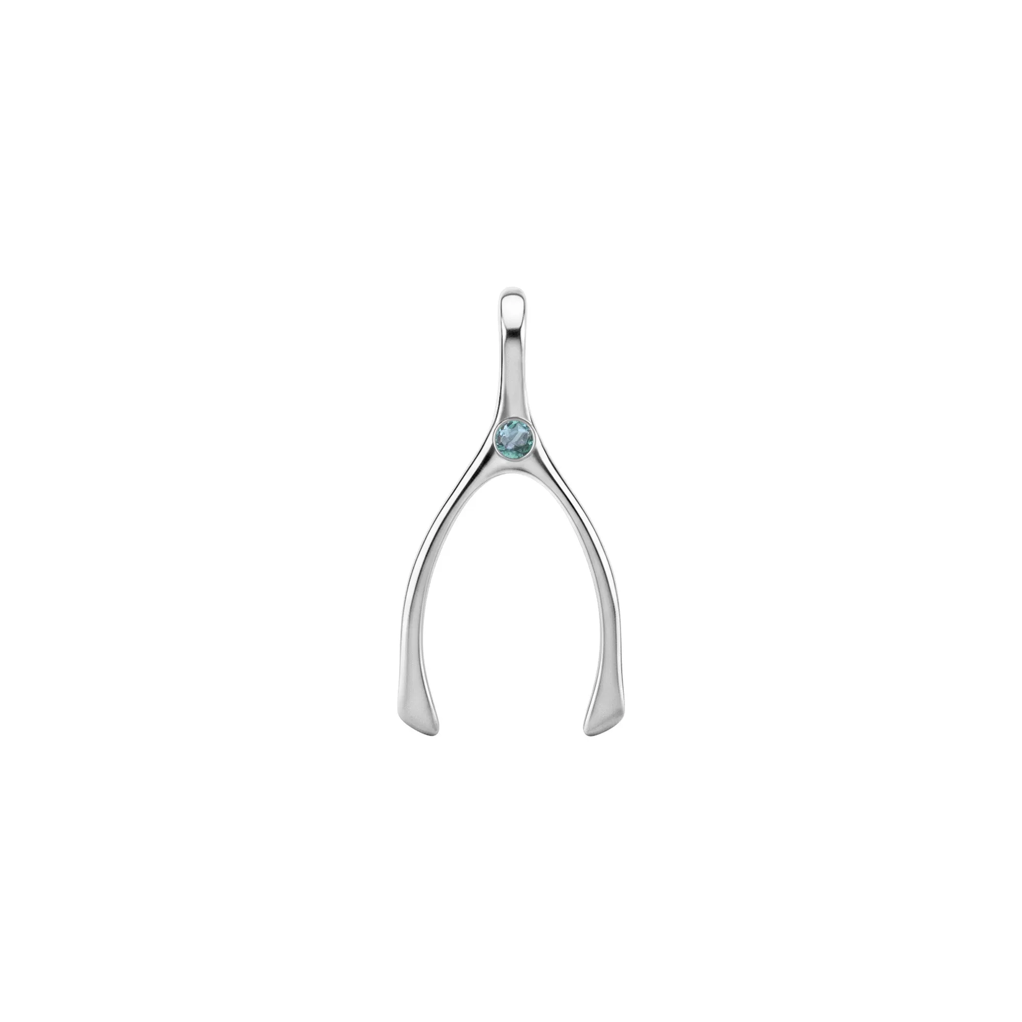 Small Alexandrite Wishbone Pendant in Solid 14k Gold (June) sold by Haverhill product image thumbnail 5