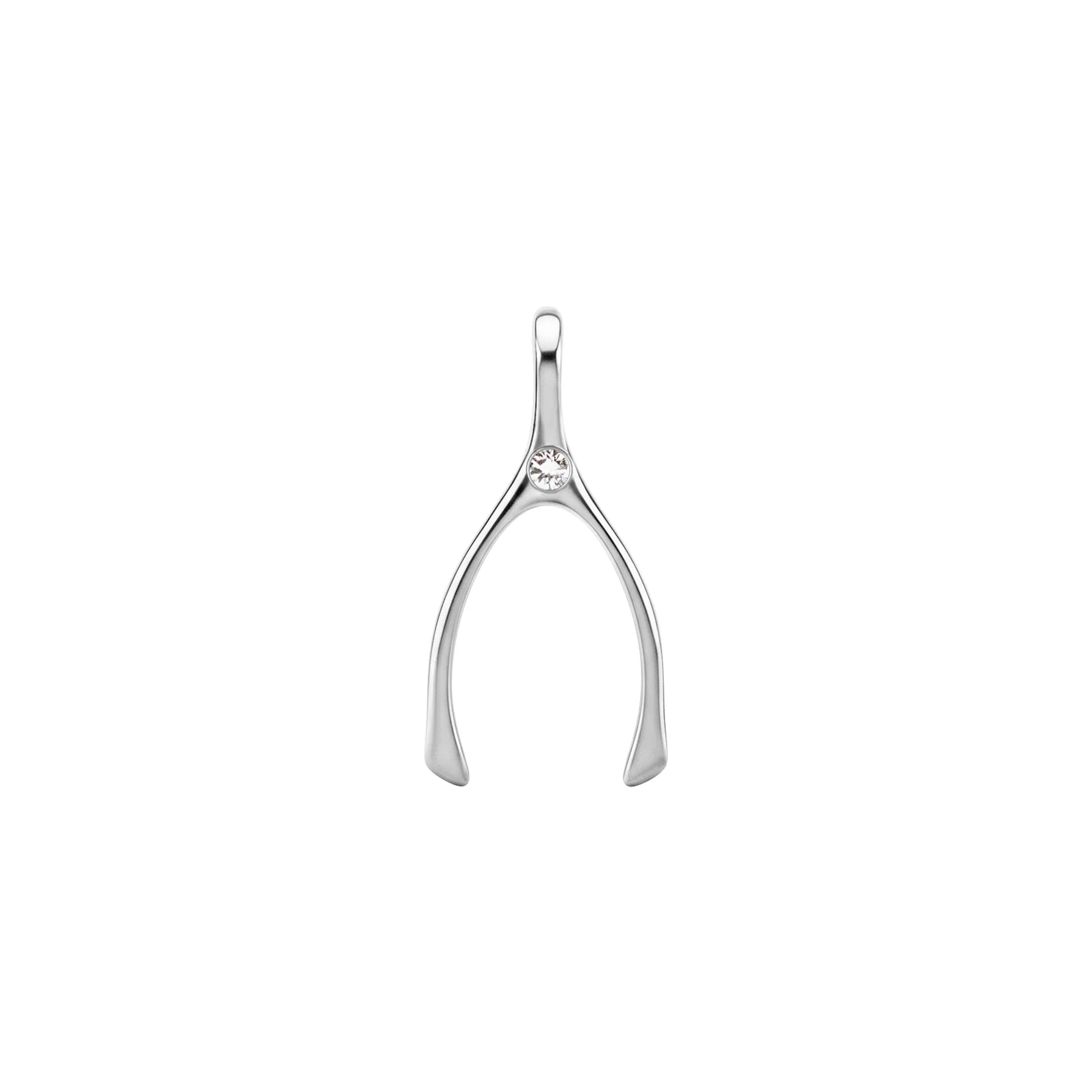 Small Diamond Wishbone Pendant in Solid 14k Gold (April) sold by Haverhill product image thumbnail 5