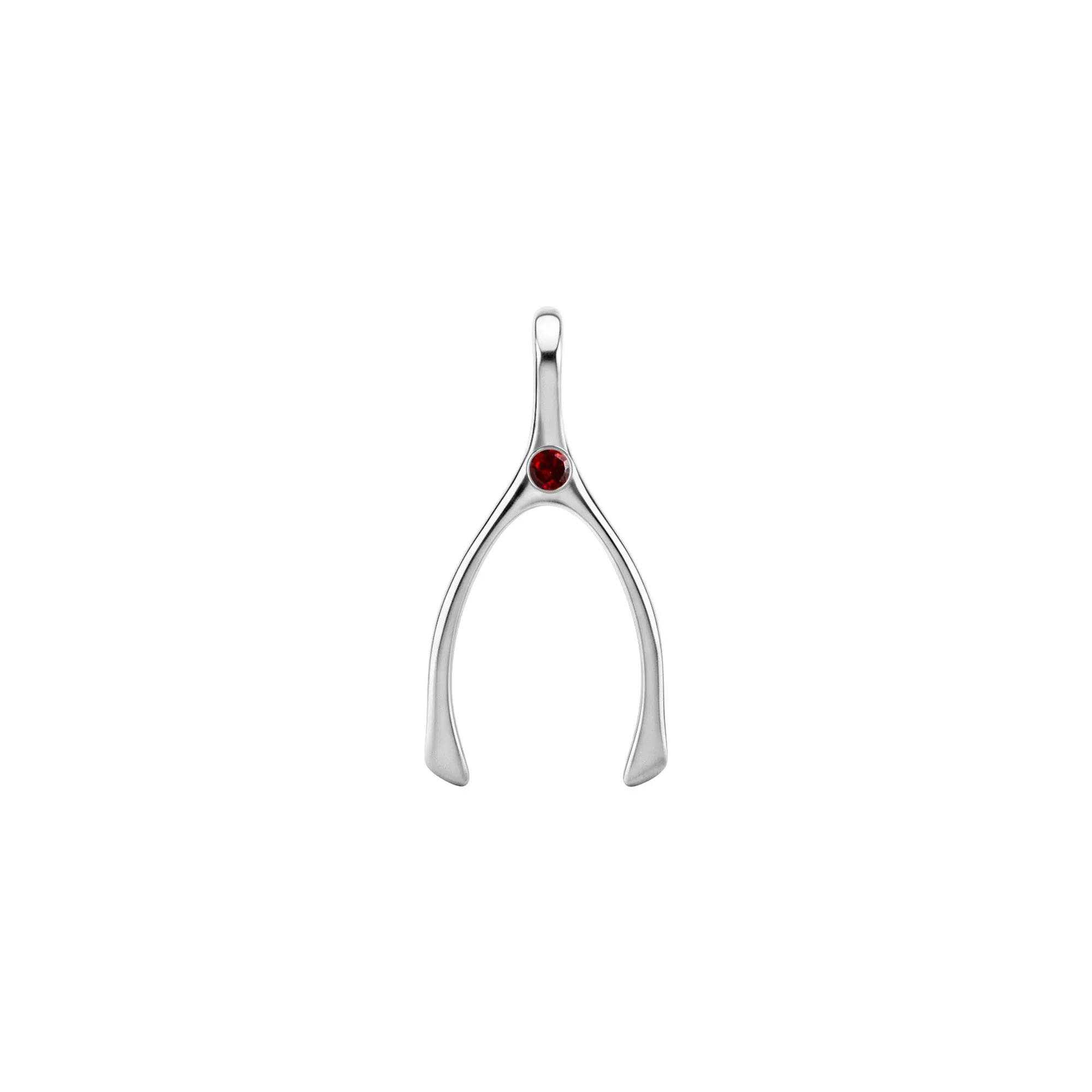 Small Garnet Wishbone Pendant in Solid 14k Gold (January) sold by Haverhill product image thumbnail 5
