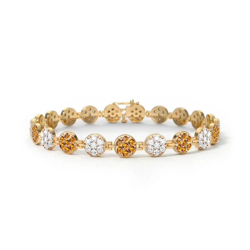 Rosecliff Tennis Diamond & Citrine Bracelet in 14k Gold (November) sold by Haverhill