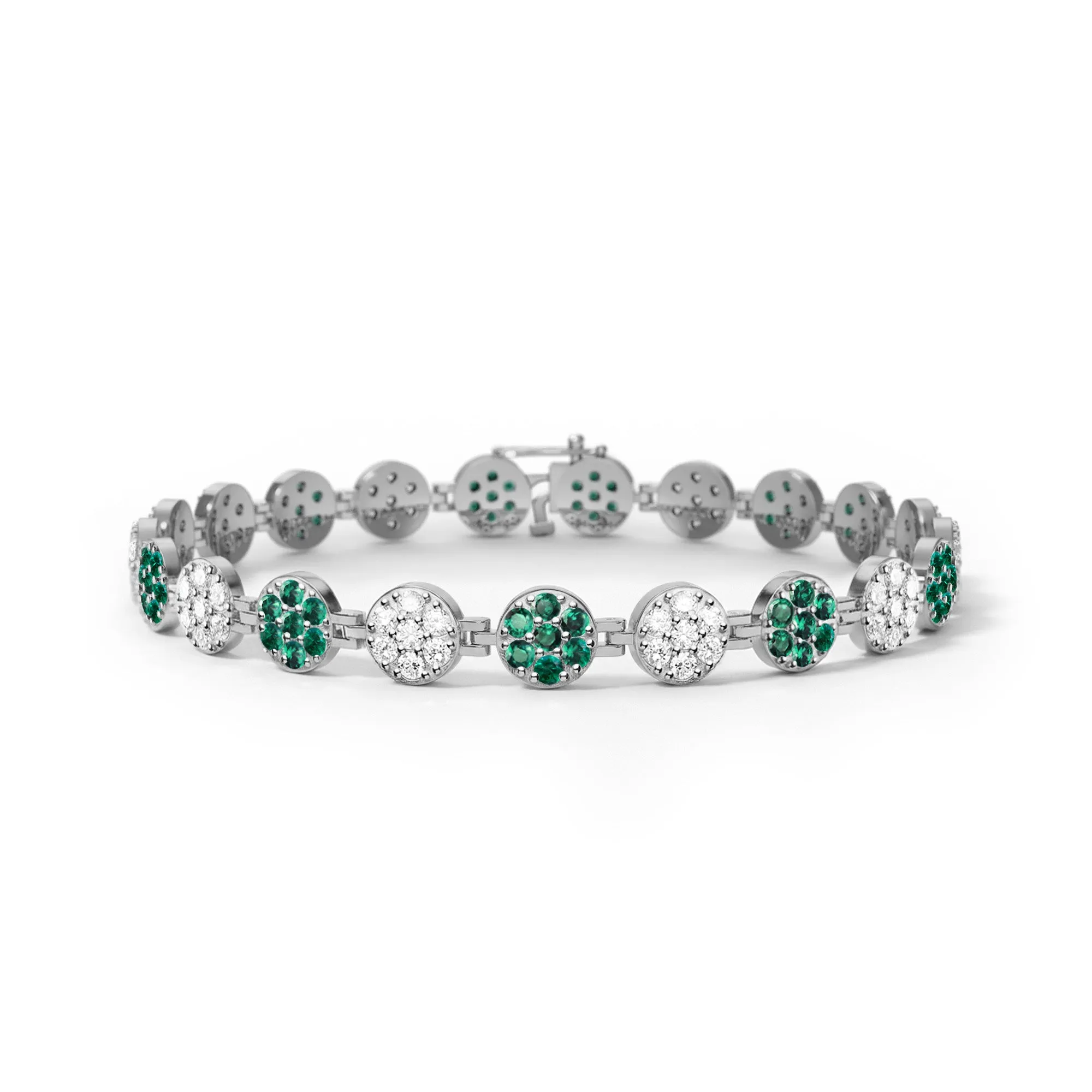 Rosecliff Tennis Diamond & Emerald Bracelet in 14k Gold (May) sold by Haverhill product image thumbnail 5
