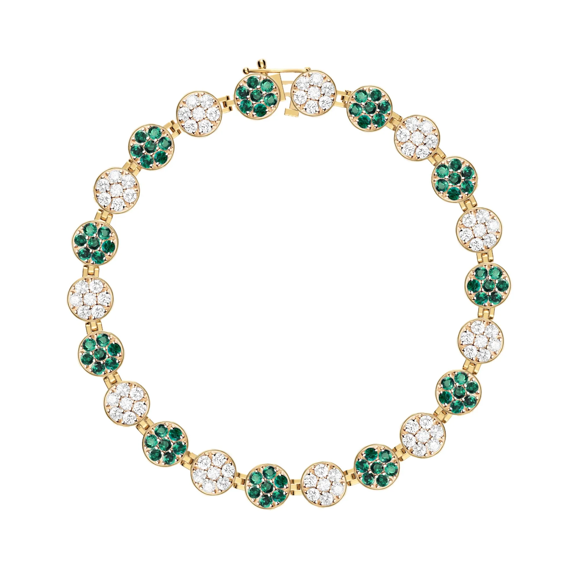 Rosecliff Tennis Diamond & Emerald Bracelet in 14k Gold (May) sold by Haverhill product image thumbnail 4