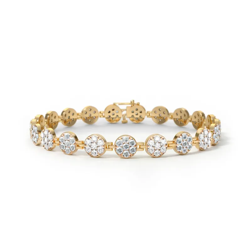 Rosecliff Tennis Diamond & Aquamarine Bracelet in 14k Gold (March) made by Haverhill
