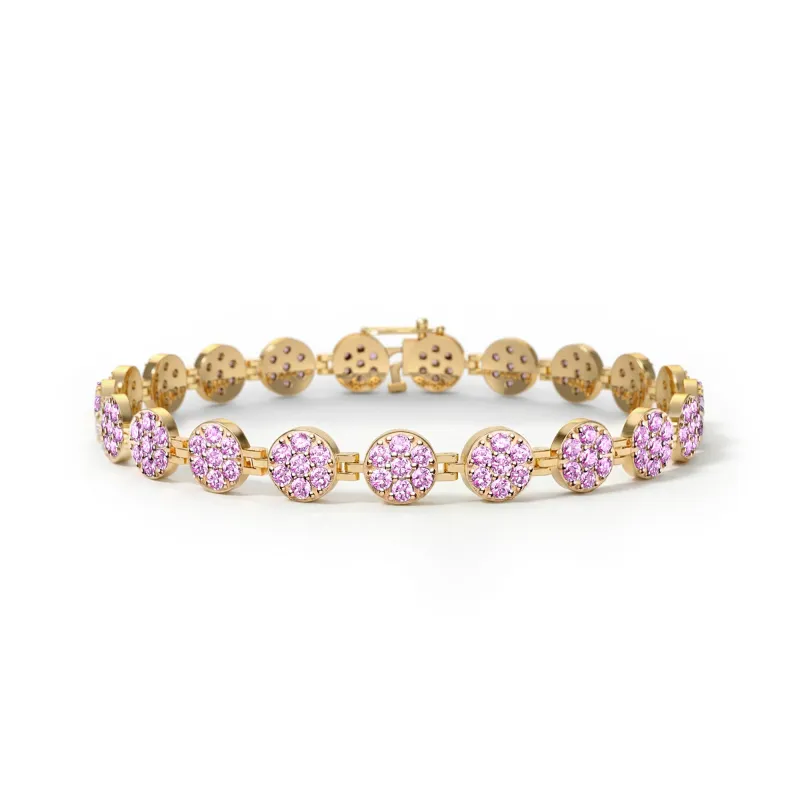 Rosecliff Tennis Pink Sapphire Bracelet in 14k Gold (October) sold by Haverhill