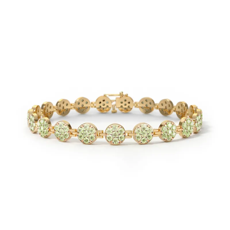 Rosecliff Tennis Peridot Bracelet in 14k Gold (August) sold by Haverhill