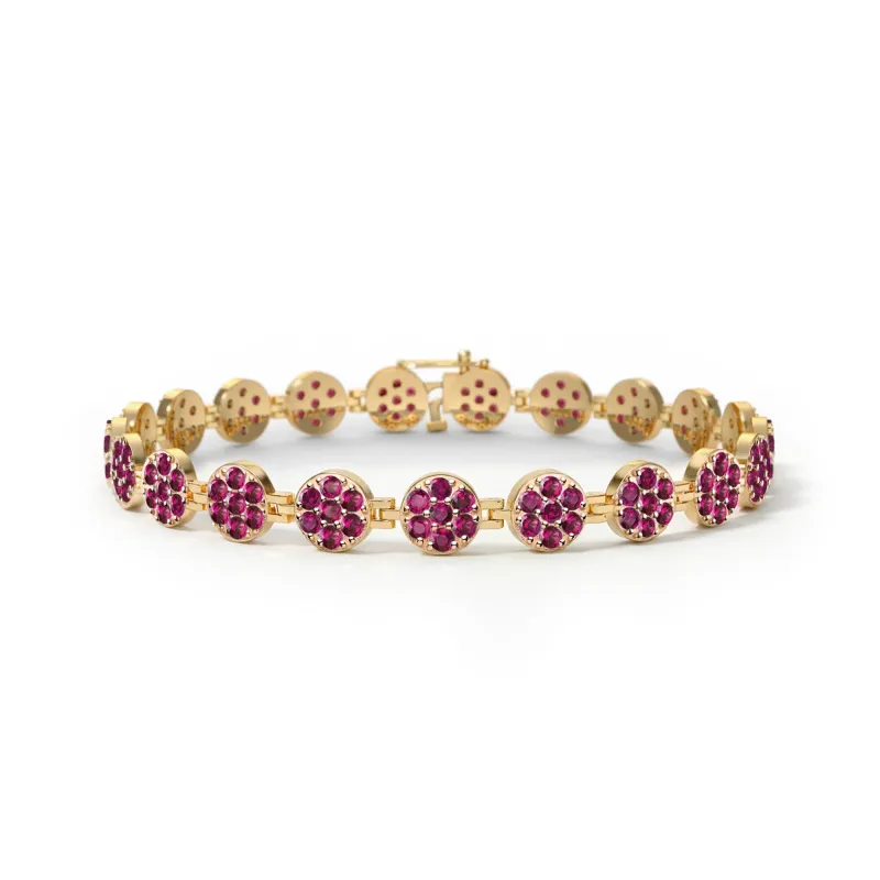 Rosecliff Tennis Ruby Bracelet in 14k Gold (July) sold by Haverhill