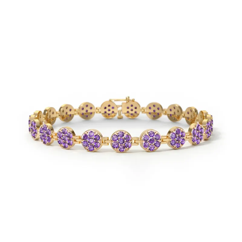Rosecliff Tennis Amethyst Bracelet in 14k Gold (February) sold by Haverhill