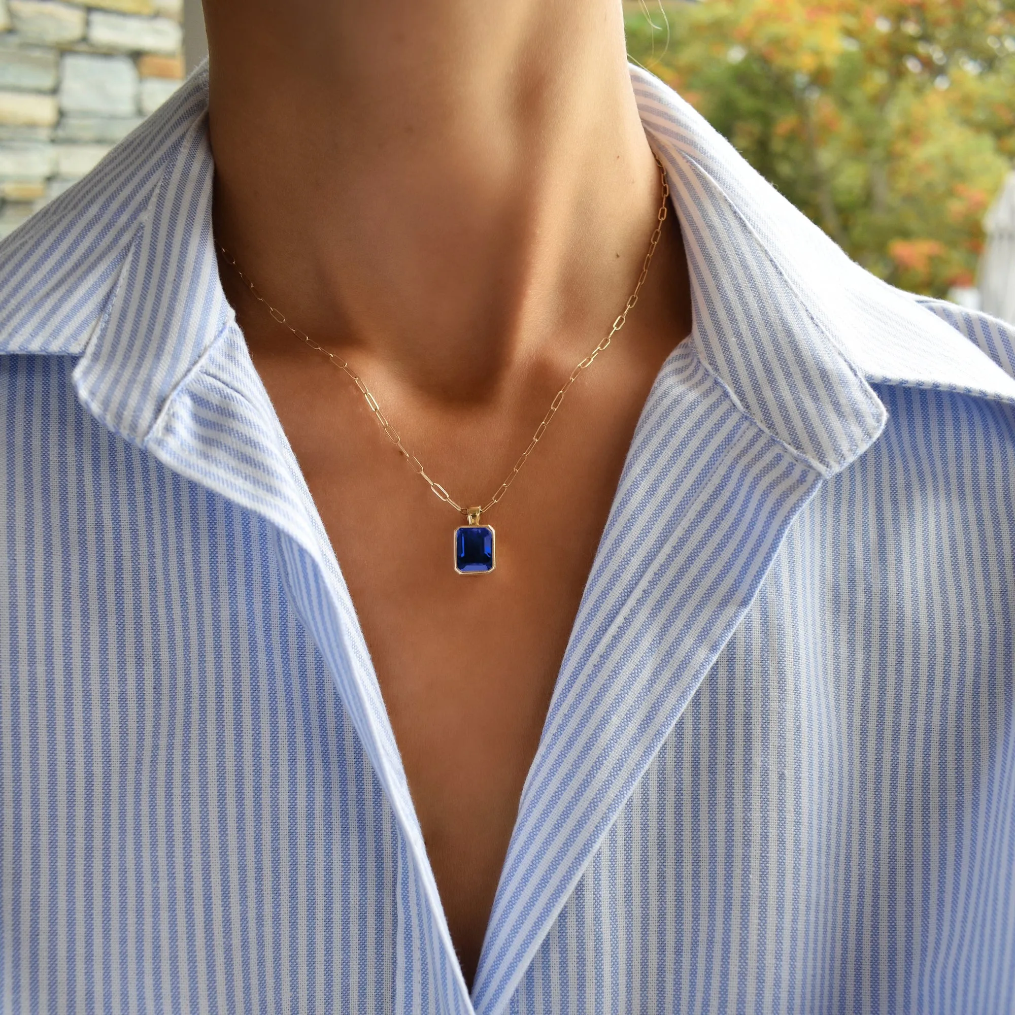 Warren Sapphire Pendant in 14k Gold (September) sold by Haverhill product image thumbnail 2