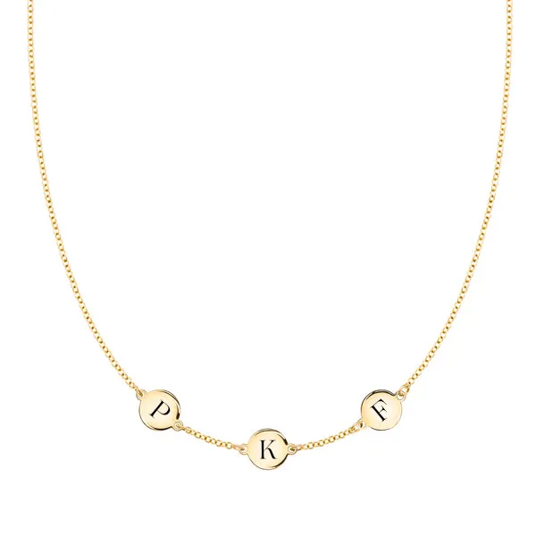 Personalized 3 Letter Necklace in 14k Gold (Single Spacing) sold by Haverhill
