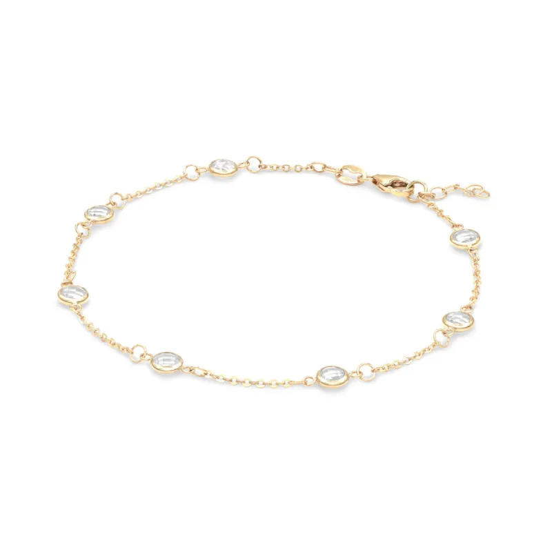 Personalized Grand 4 Birthstone Bracelet in 14k Gold sold by Haverhill