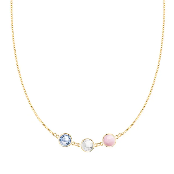 Personalized Grand 3 Connected Birthstone Necklace in 14k Gold sold by Haverhill