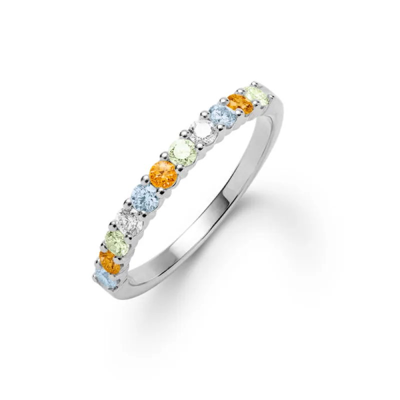 Personalized Rosecliff Birthstone Stackable Ring in 14k Gold sold by Haverhill