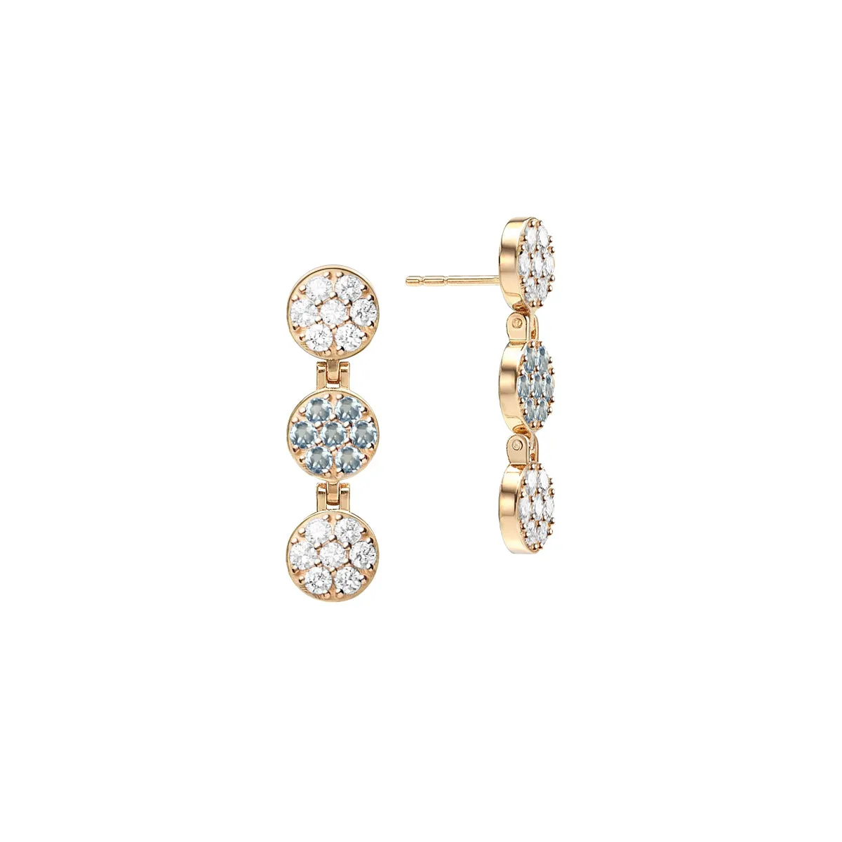 Rosecliff Diamond & Nantucket Blue Topaz Drop Earrings in 14k Gold (December) sold by Haverhill