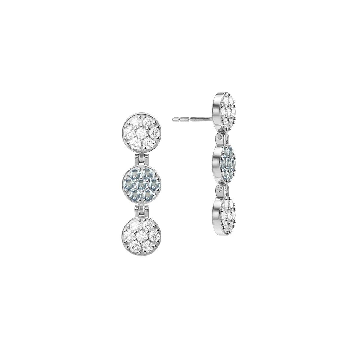 Rosecliff Diamond & Nantucket Blue Topaz Drop Earrings in 14k Gold (December) sold by Haverhill product image thumbnail 4