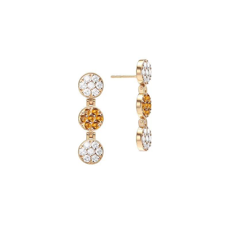 Rosecliff Diamond & Citrine Drop Earrings in 14k Gold (November) sold by Haverhill
