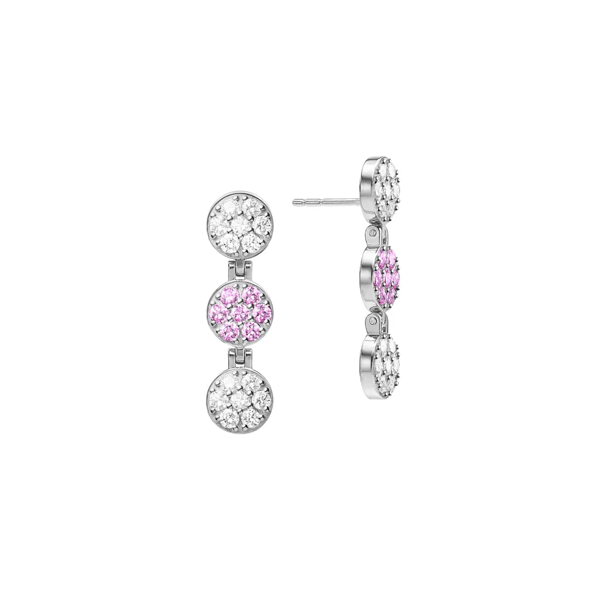 Rosecliff Diamond & Pink Sapphire Drop Earrings in 14k Gold (October) sold by Haverhill product image thumbnail 4