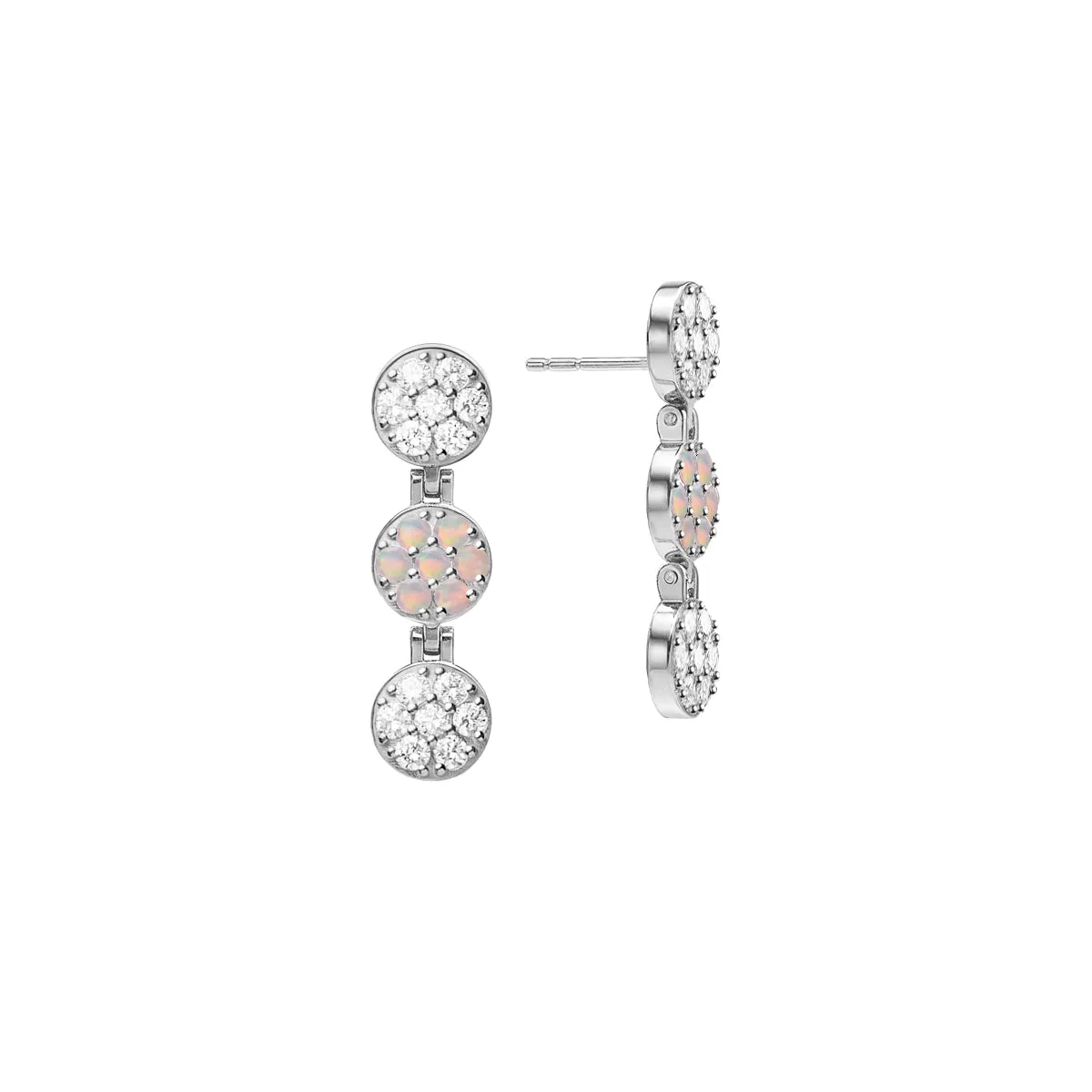 Rosecliff Diamond & Opal Drop Earrings in 14k Gold (October) sold by Haverhill product image thumbnail 4