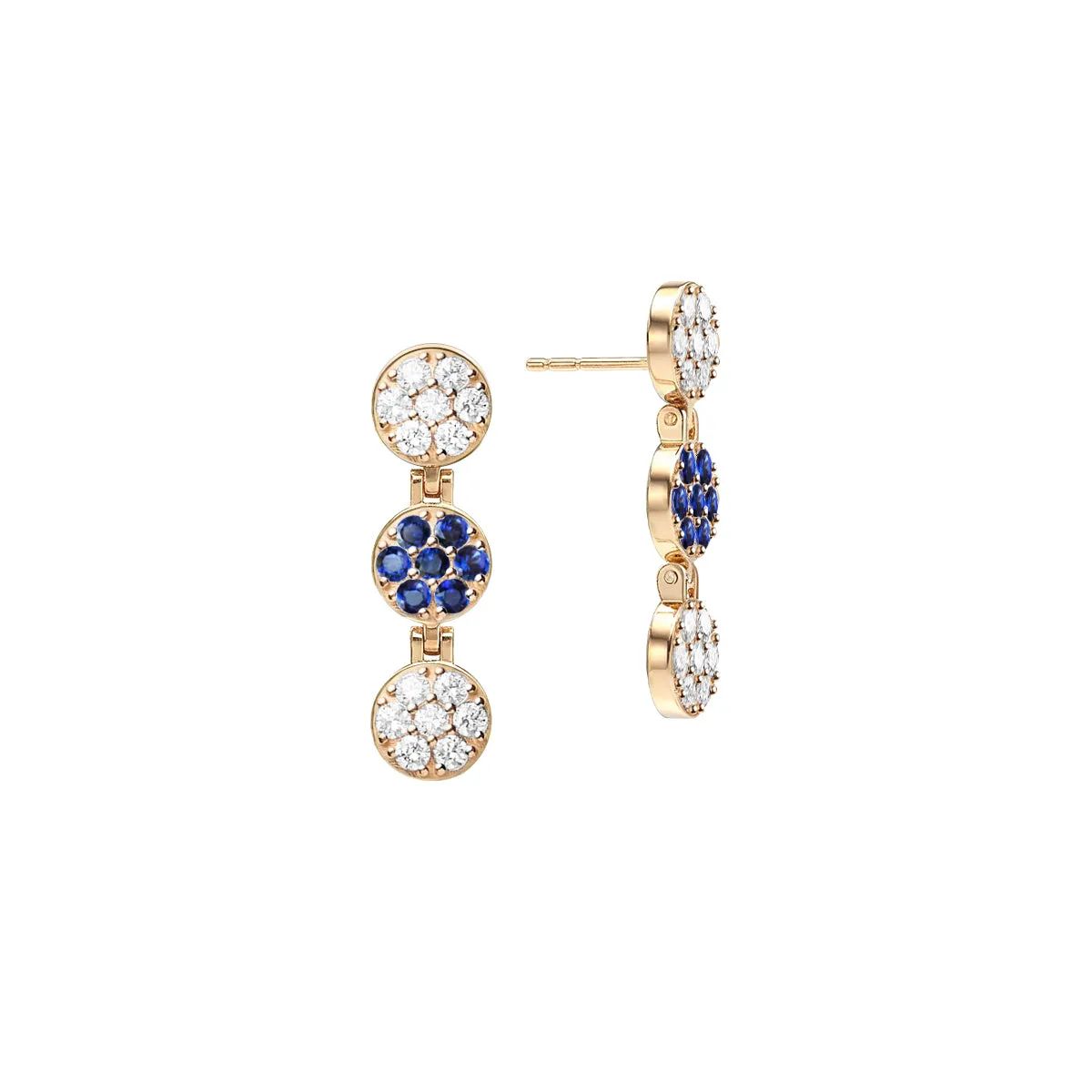 Rosecliff Diamond & Sapphire Drop Earrings in 14k Gold (September) sold by Haverhill