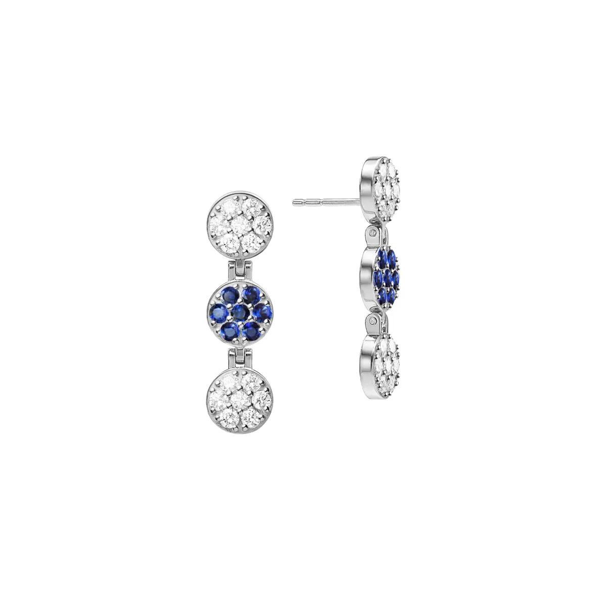 Rosecliff Diamond & Sapphire Drop Earrings in 14k Gold (September) sold by Haverhill product image thumbnail 5