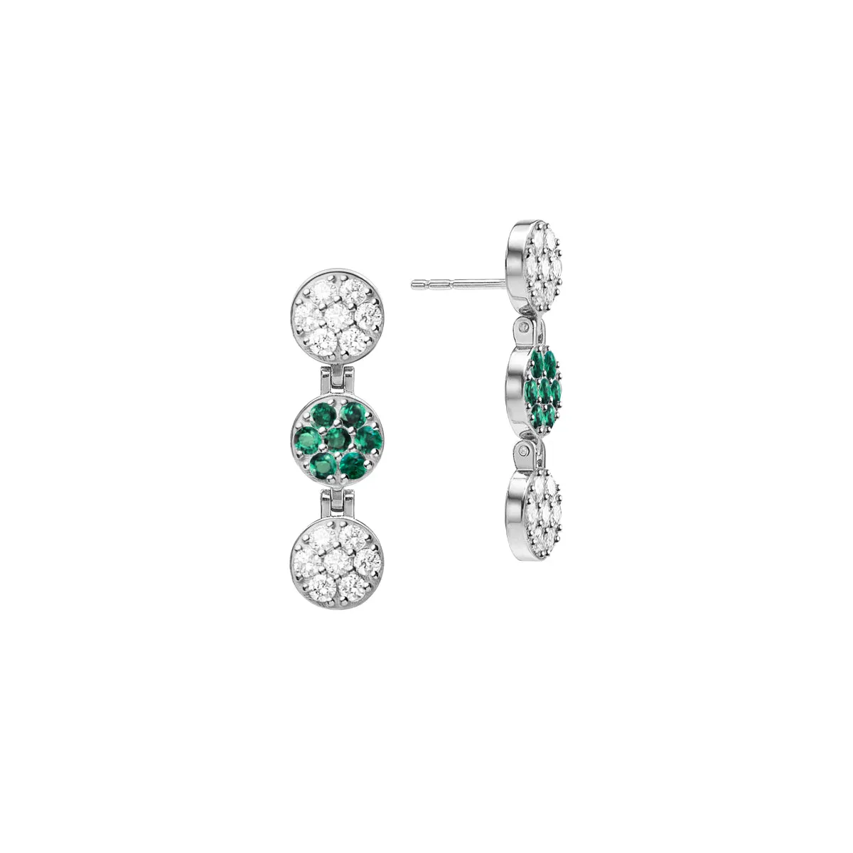 Rosecliff Diamond & Emerald Drop Earrings in 14k Gold (May) sold by Haverhill product image thumbnail 4