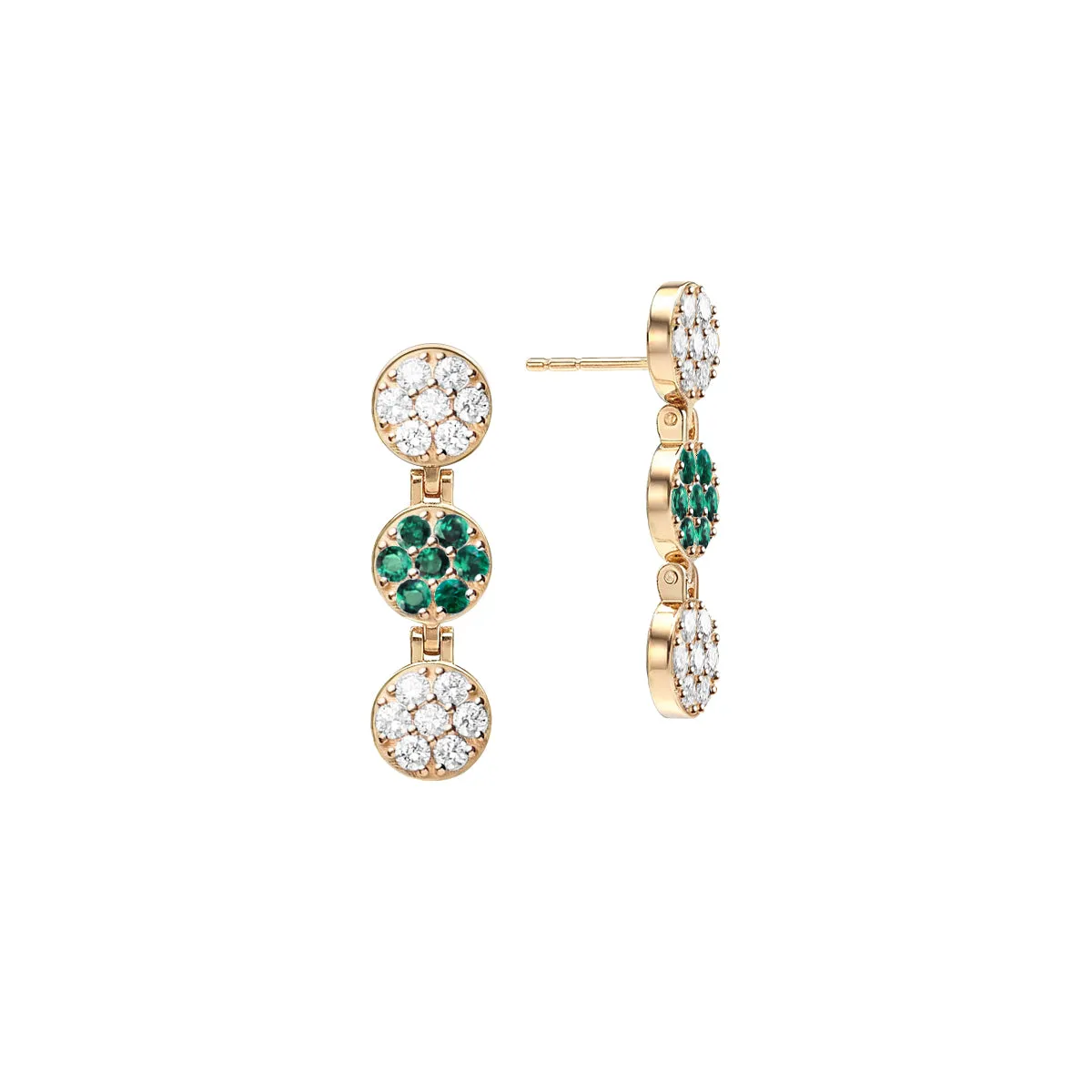 Rosecliff Diamond & Emerald Drop Earrings in 14k Gold (May) sold by Haverhill