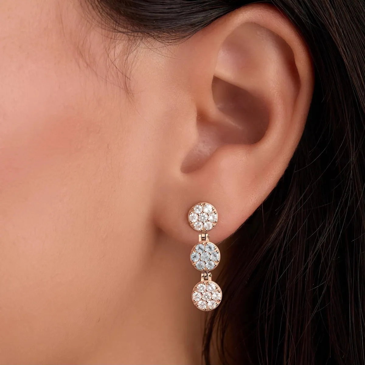 Rosecliff Diamond & Aquamarine Drop Earrings in 14k Gold (March) sold by Haverhill product image thumbnail 3