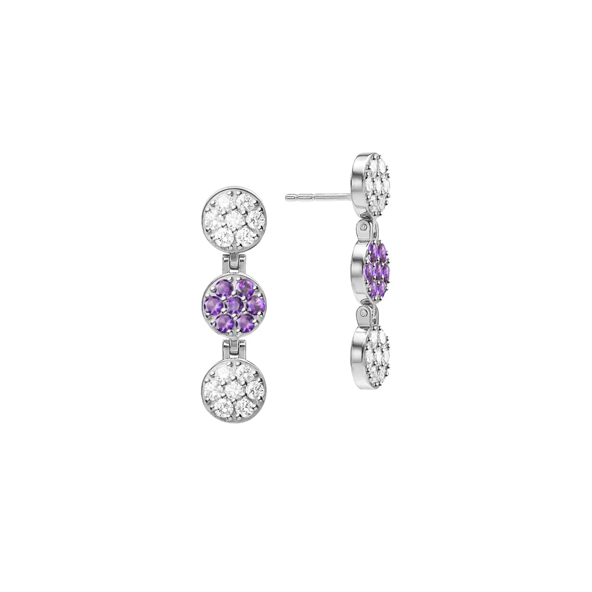 Rosecliff Diamond & Amethyst Drop Earrings in 14k Gold (February) sold by Haverhill product image thumbnail 4