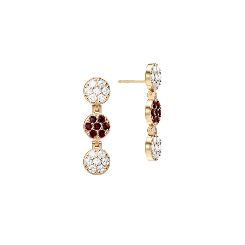 Rosecliff Diamond & Garnet Drop Earrings in 14k Gold (January) sold by Haverhill