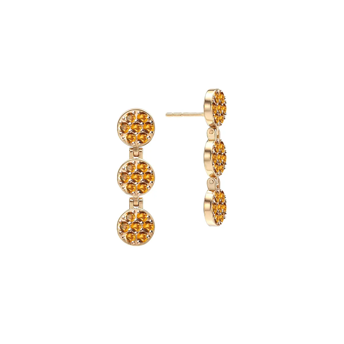 Rosecliff Citrine Drop Earrings in 14k Gold (November) sold by Haverhill