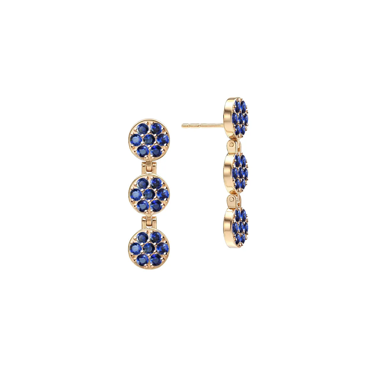 Rosecliff Sapphire Drop Earrings in 14k Gold (September) sold by Haverhill