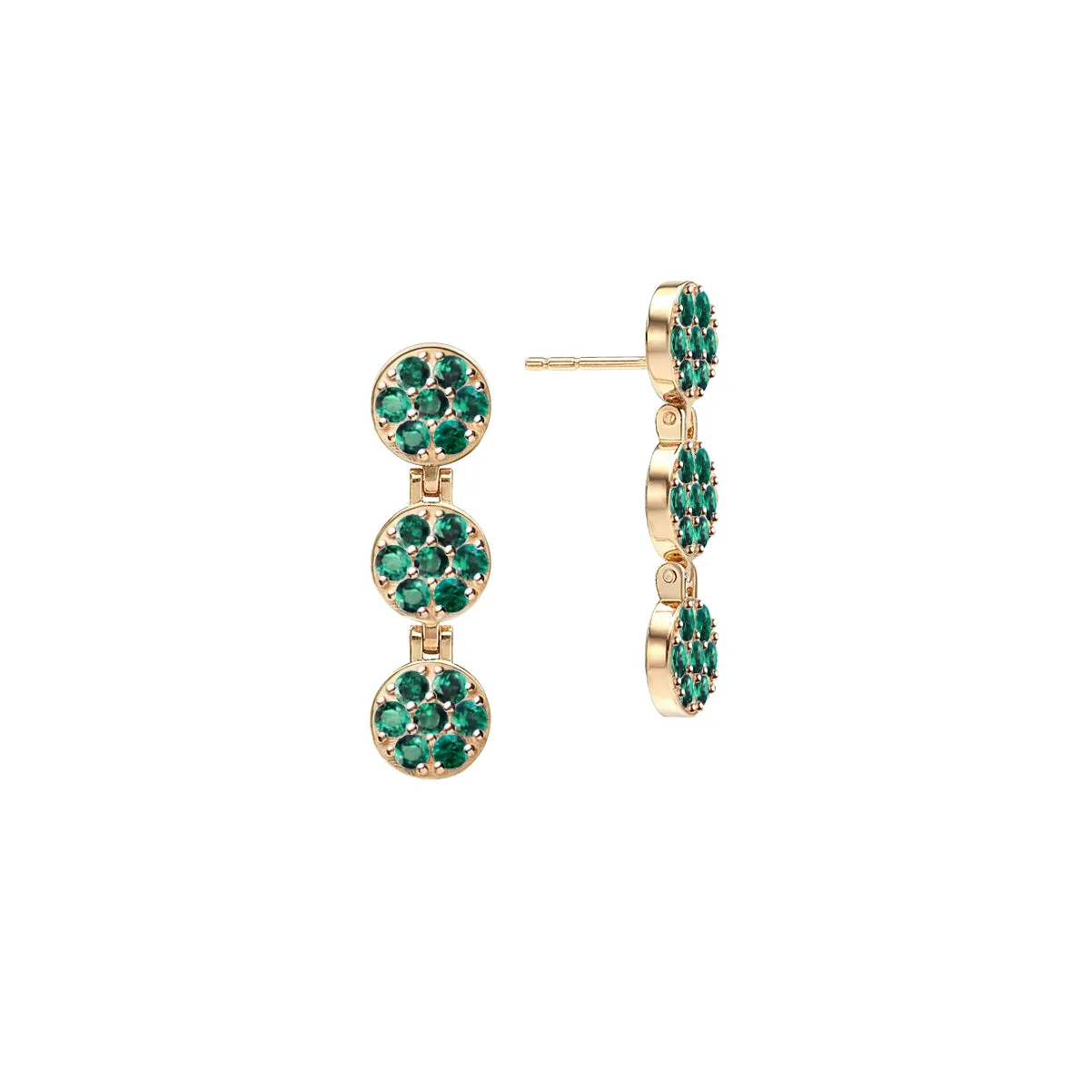 Rosecliff Emerald Drop Earrings in 14k Gold (May) sold by Haverhill