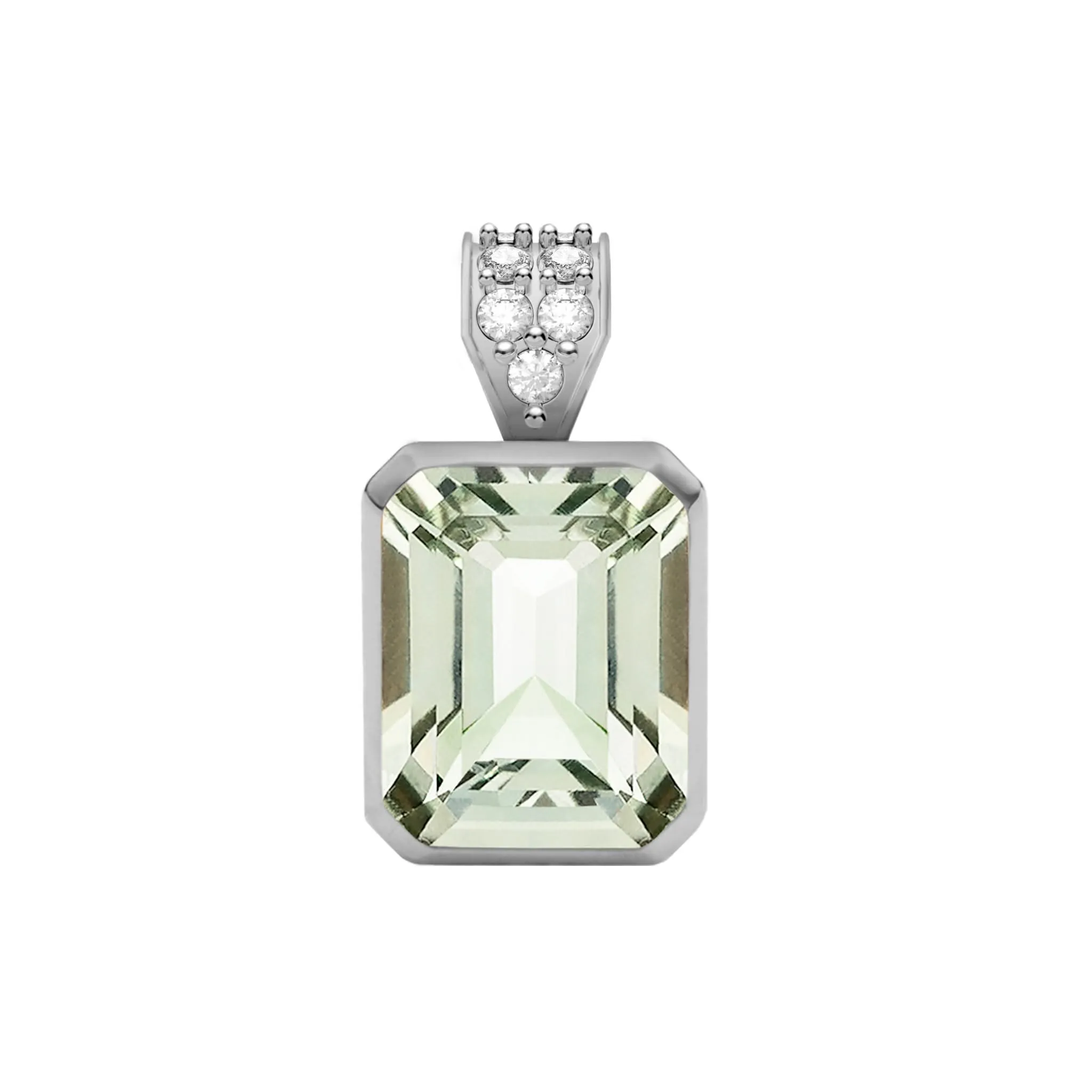 Warren Green Amethyst Pendant with Diamond Bail in 14k Gold (February) sold by Haverhill product image thumbnail 5
