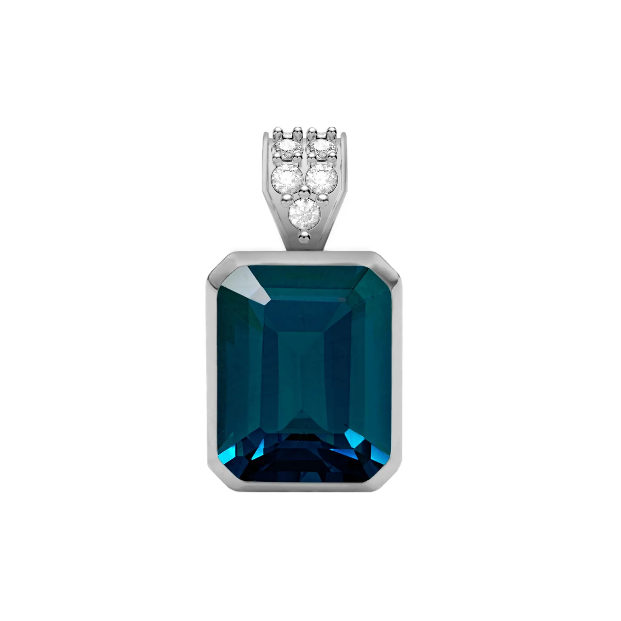 Warren Atlantic Blue Topaz Pendant with Diamond Bail in 14k Gold (December) sold by Haverhill product image thumbnail 5