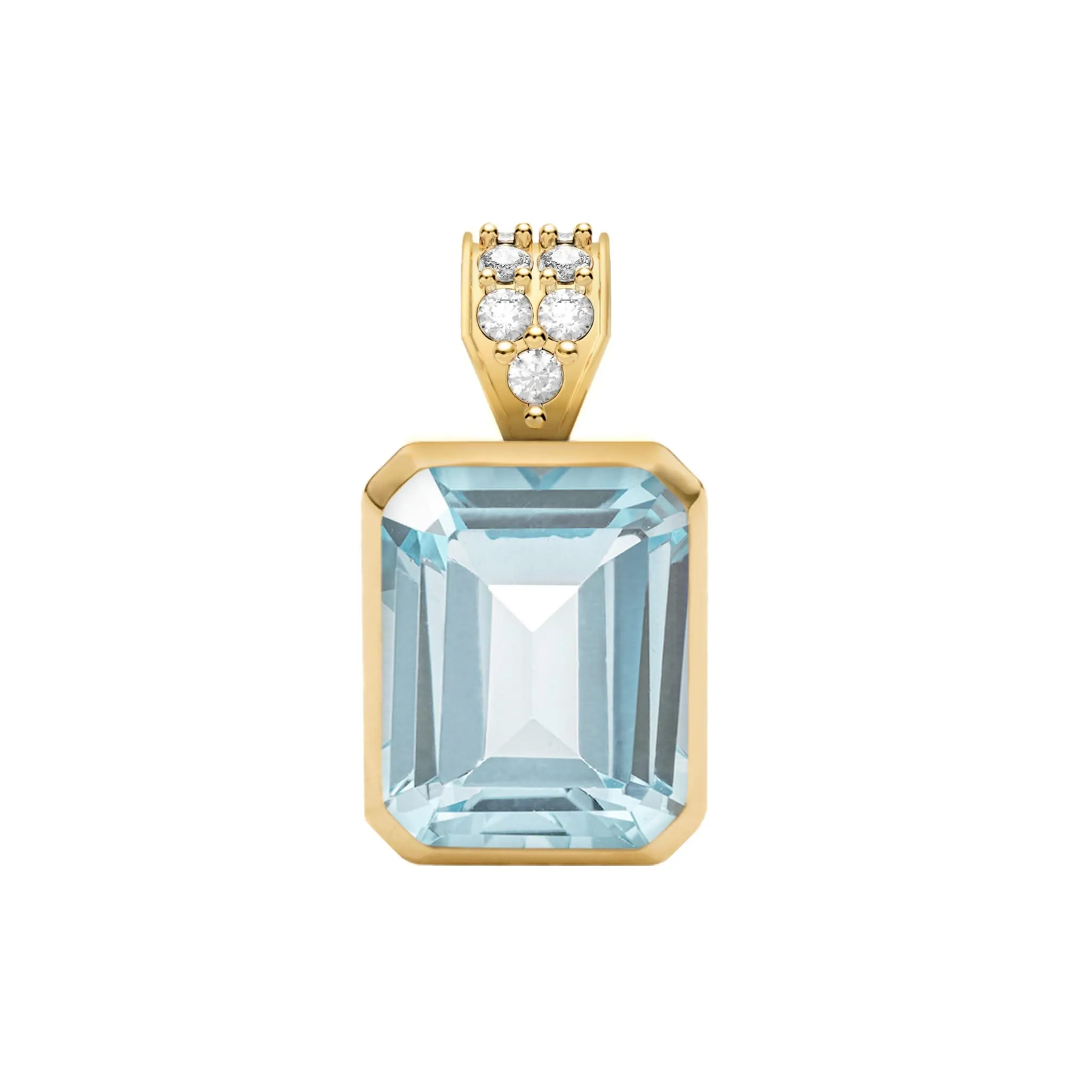 Warren Nantucket Blue Topaz Pendant with Diamond Bail in 14k Gold (December) sold by Haverhill