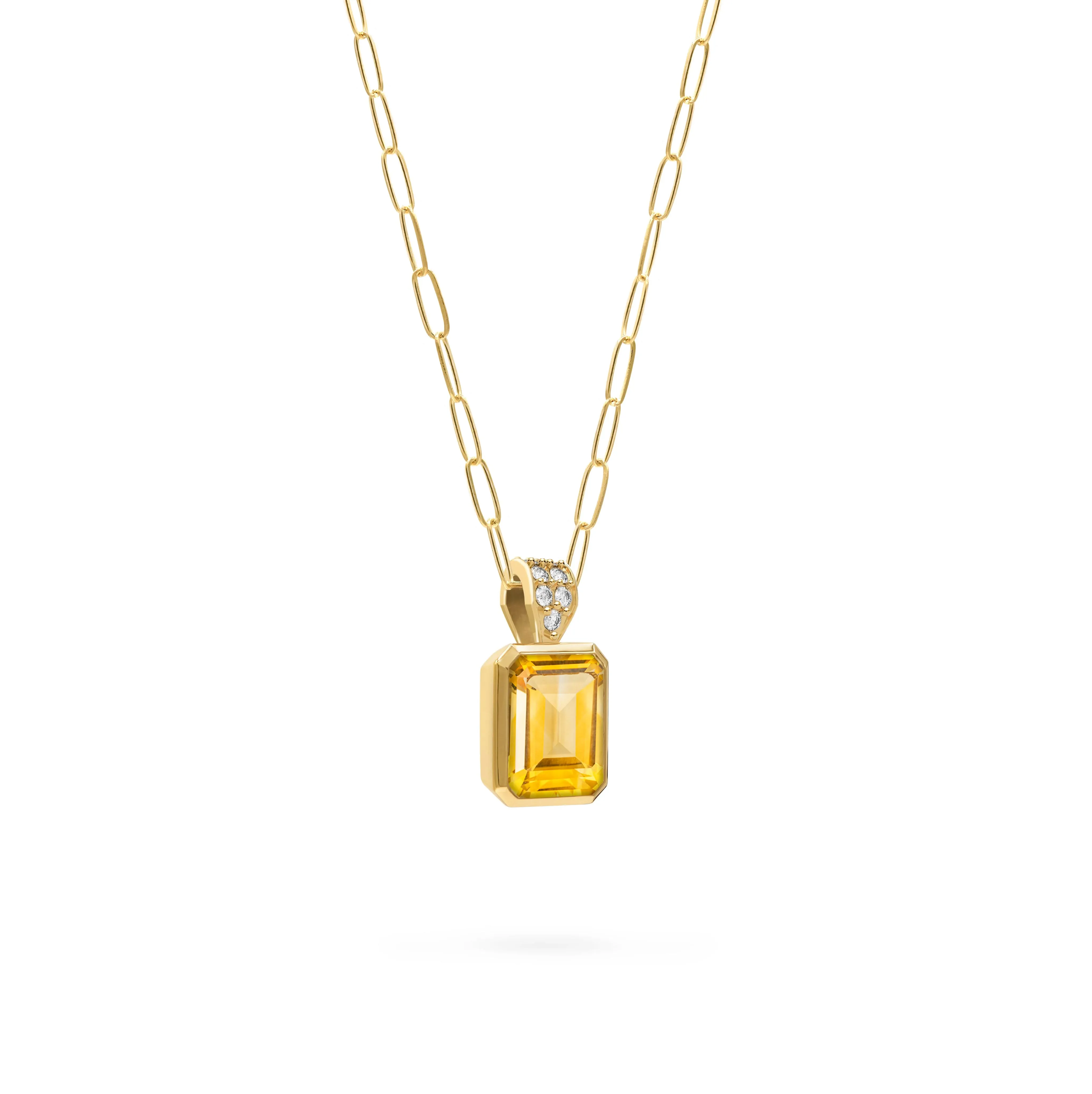Warren Citrine Pendant with Diamond Bail in 14k Gold (November) sold by Haverhill product image thumbnail 4