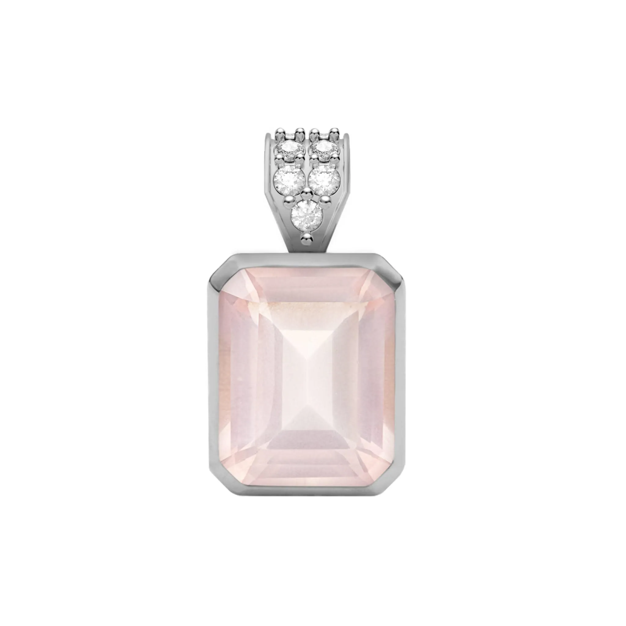 Warren Rose Quartz Pendant with Diamond Bail in 14k Gold (October) sold by Haverhill product image thumbnail 5